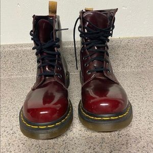 Vegan leather cherry doc martins